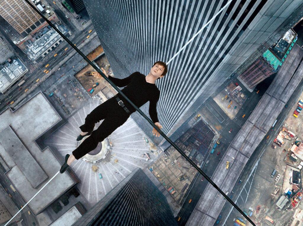 Sony PicturesJoseph Gordon Levitt in 'The Walk' is the true story of Philippe Petit and a band of unlikely recruits who together achieve the impossible: an illegal wire walk in the immense void between the World Trade Center towers.