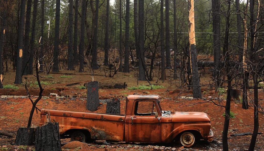 The Valley fire swept through Cobb last September and remnants of the fires destructive path still remain, Monday May 23, 2016. (Kent Porter / Press Democrat) 2016