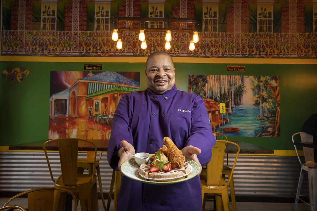 Chef Glenn 'Gator' Thompson owner/chef of Gator's Rustic Burger & His Creole Friends, is making a name for himself with specialty holiday brunches, like the one he'll offer on Mother's Day. (photo by John Burgess/The Press Democrat)