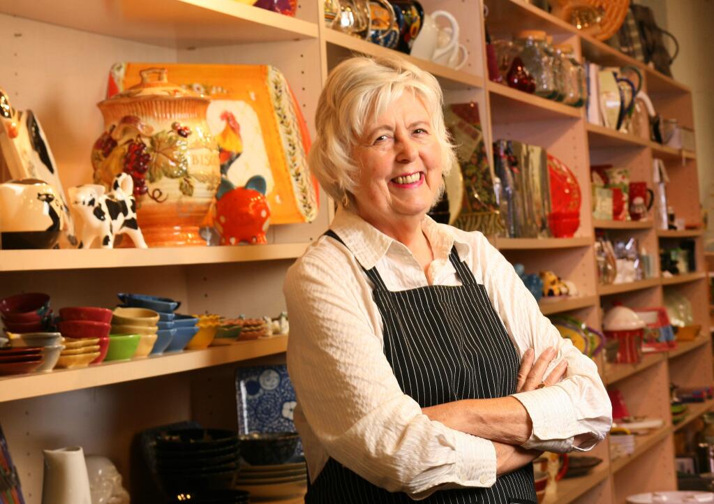 Louise McCoy of McCoy's Cookware has been doing boutique cookware since her retail shop first opened in Railroad Square in the mid 1980s. Shot on Thursday October 28, 2010 for Santa Rosa magazine. ( Photo by Charlie Gesell )