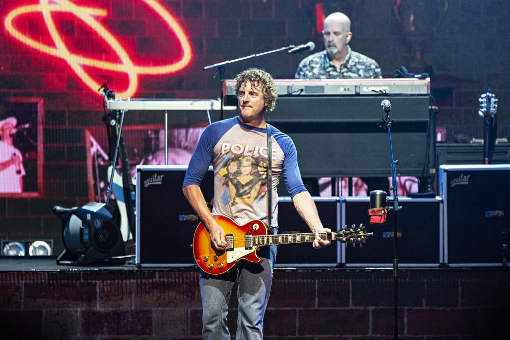 Mark Bryan of Hootie & the Blowfish is part of the lineup of artists performing with Songwriters in Paradise in Healdsburg next week. In this photo, Mark Bryan performs during the Group Therapy Tour at Riverbend Music Center on Saturday, July 20, 2019, in Cincinnati, Ohio. (Photo by Amy Harris/Invision/AP)