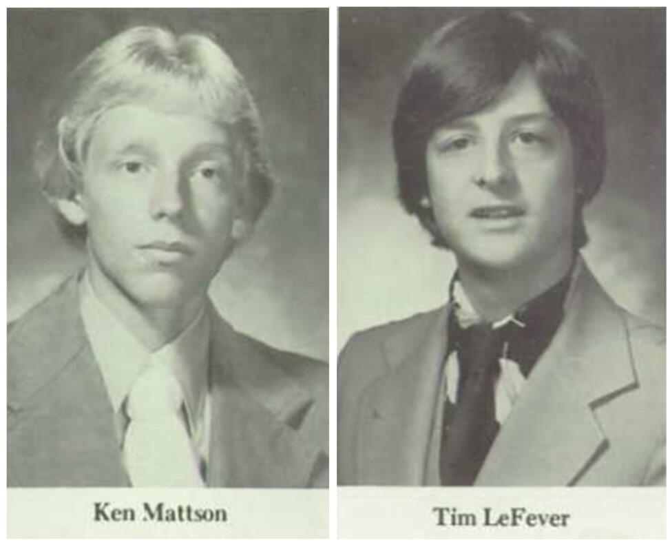 Ken Mattson and Tim LeFever, senior portraits, 1979 Cordova High School yearbook.