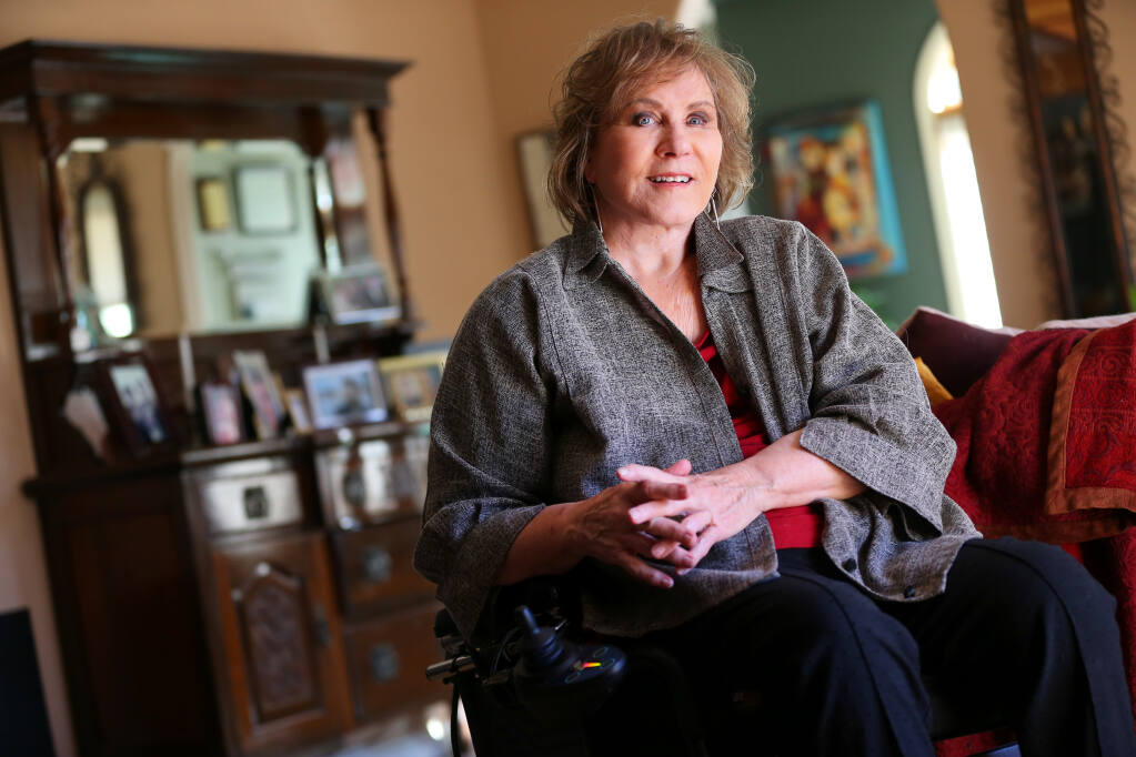 HolLynn D'Lil is a disability rights advocate who joined the fight to get people with disabilities restored to California's coronavirus vaccine priority tier system. (Christopher Chung / The Press Democrat)
