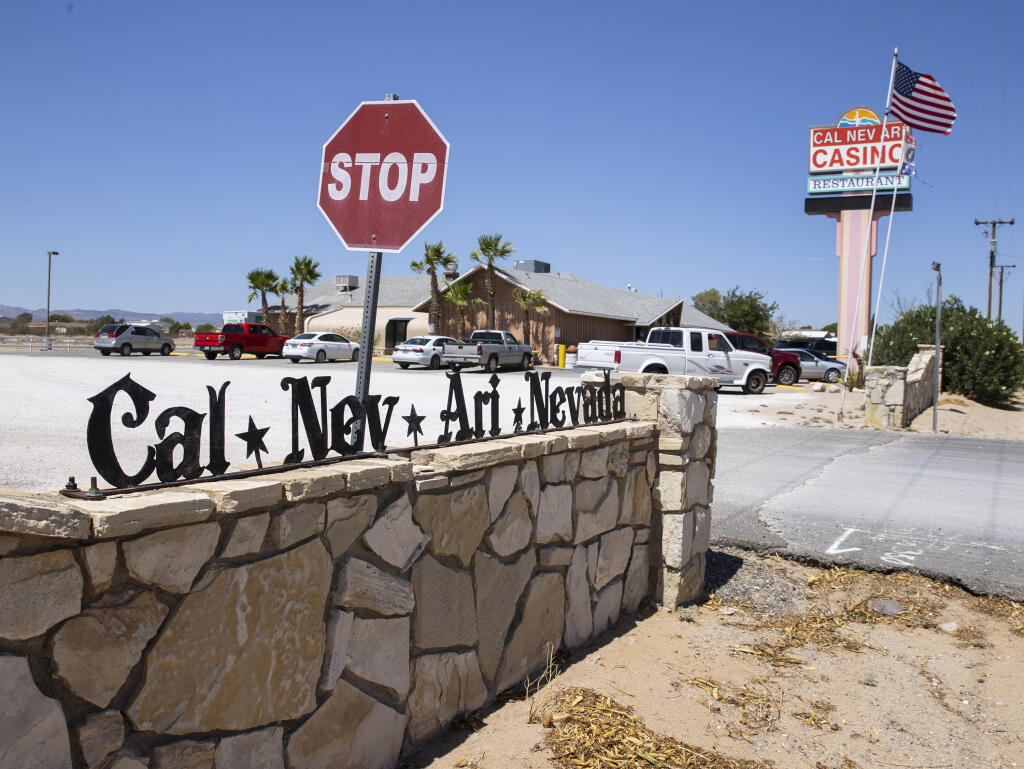 Cal-Nev-Ari casino-restaurant is shown in Cal-Nev-Ari, a town, off a lonely stretch of Highway 95, on Thursday, Aug. 26, 2021, in Nevada. (Bizuayehu Tesfaye/Las Vegas Review-Journal) @bizutesfaye