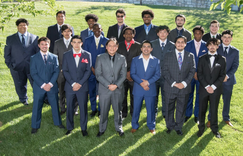 Eighteeen young men comprised the Archbishop Hanna High School class of 2021.