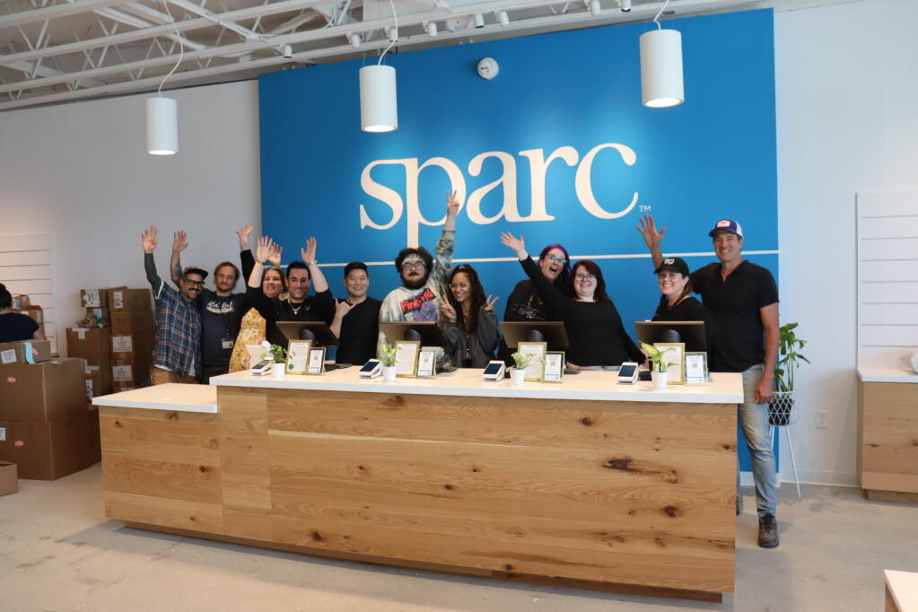 SPARC staff were setting up at the new Napa dispensary location Friday, preparing for the 4/20 opening. (Edward Booth / The Press Democrat)