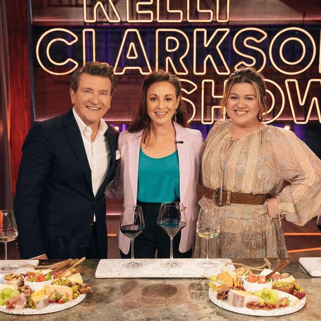 Sonoma County sommelier and Kosta Browne estate director Regina Sanz joined Kelly Clarkson and "Shark Tank" star Robert Herjavec for a winetasting segment on Clarkson’s popular daytime talk show last Wednesday, where the trio talked Pinot Noir and music. (Kosta Browne / Instagram)