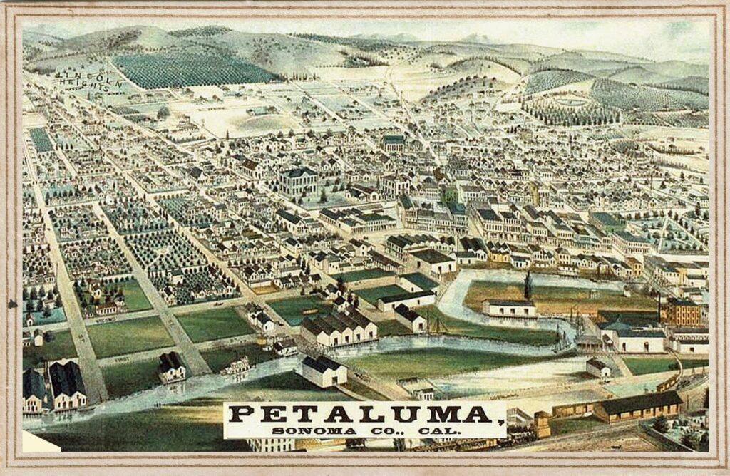 Petaluma Postcard, late 1800s. (SONOMA COUNTY LIBRARY)