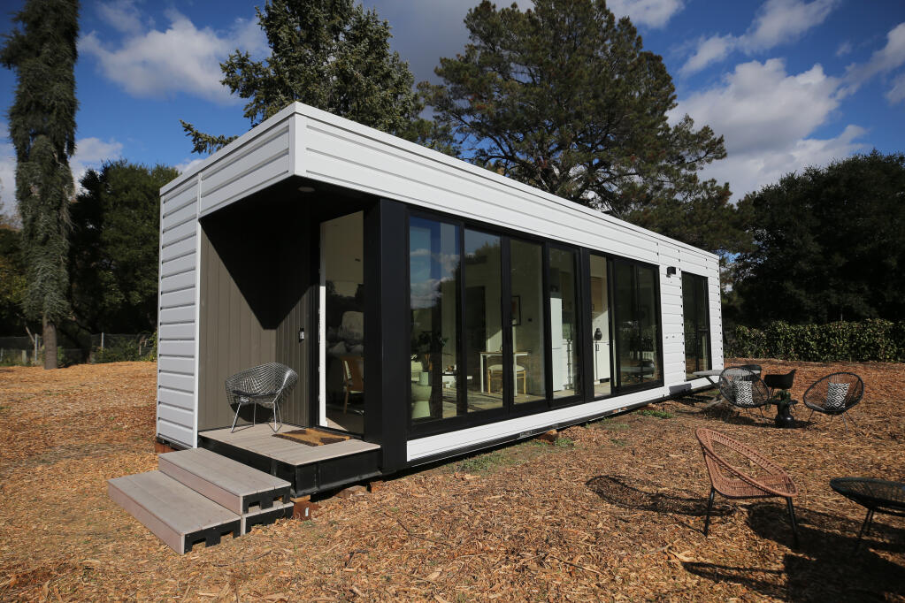 A 460-square-foot accessory dwelling unit built by Connect Homes during an event organized by the Napa Sonoma ADU Center in Napa, Calif., Wednesday, Nov. 9, 2022. (Beth Schlanker/The Press Democrat)