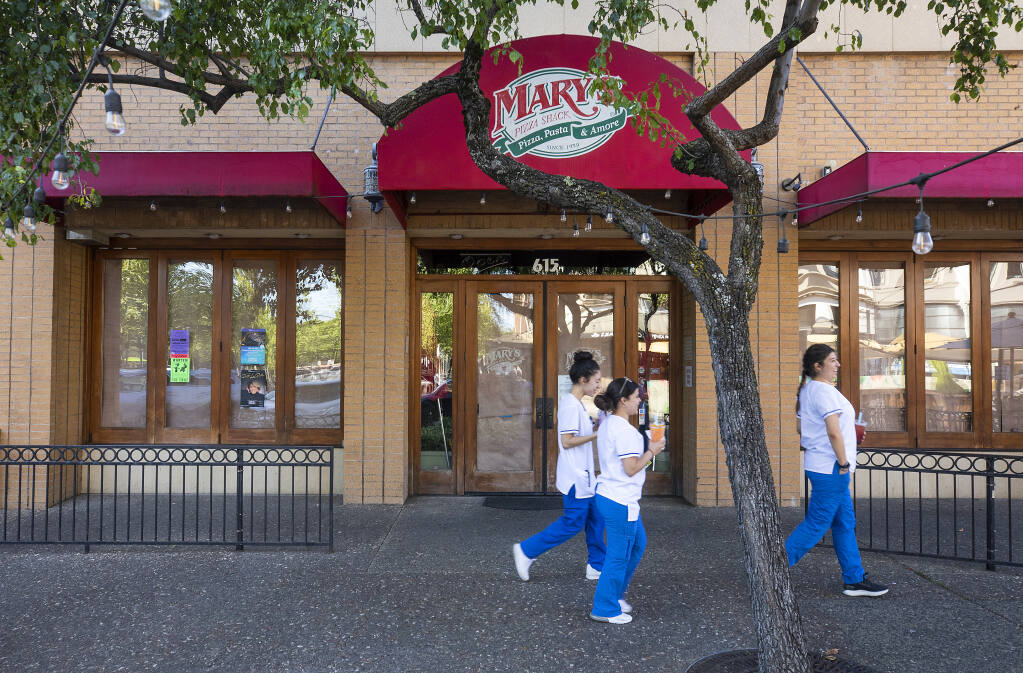 Mary’s Pizza Shack closed two stores in Santa Rosa on Saturday, including the 4th Street location in downtown Santa Rosa on Monday, May 23, 2022. (John Burgess/The Press Democrat)