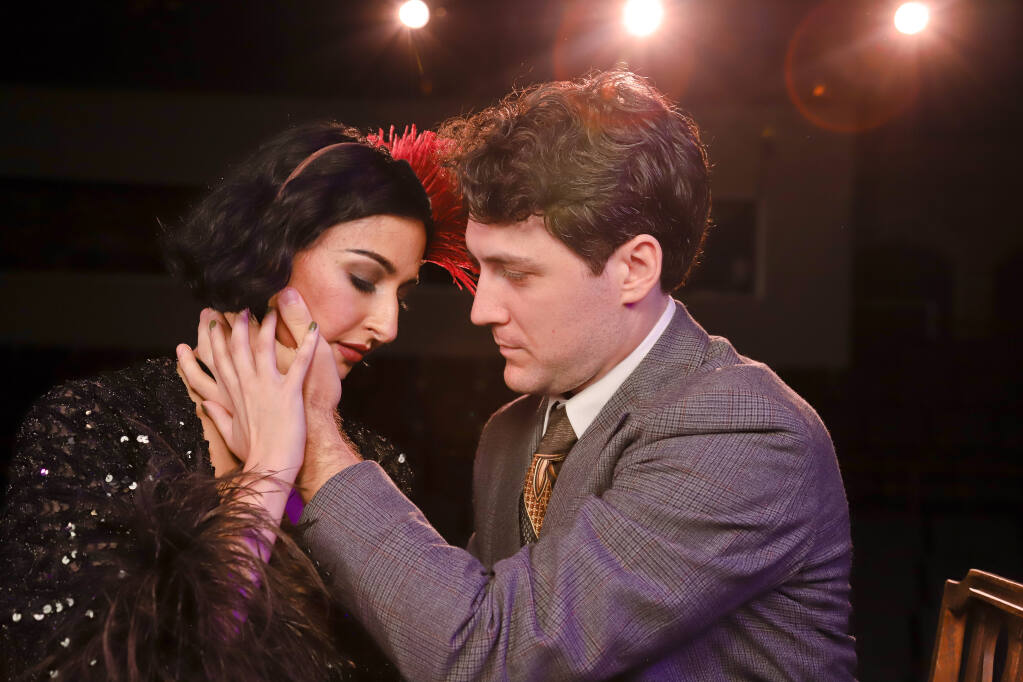 The new 6th Street Playhouse production of “Cabaret” features Erin Rose Solorio stars as Sally Bowles and Damion Matthews as Clifford Bradshaw. (Eric Chazankin)