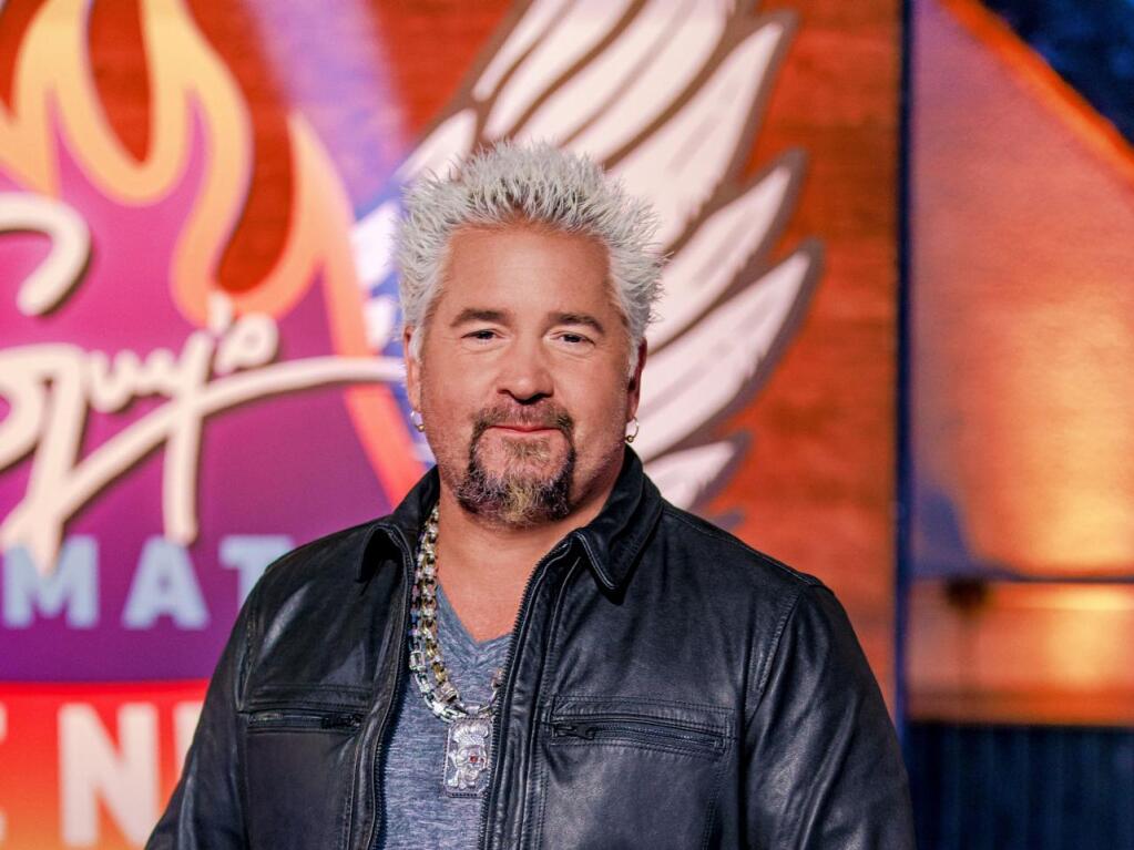 Guy Fieri welcomes his celebrity friends to play food-inspired games on “Guy’s Ultimate Game Night,” premiering Wednesday, Aug. 31, at 9 p.m. (Sean Rosenthal / Food Network)