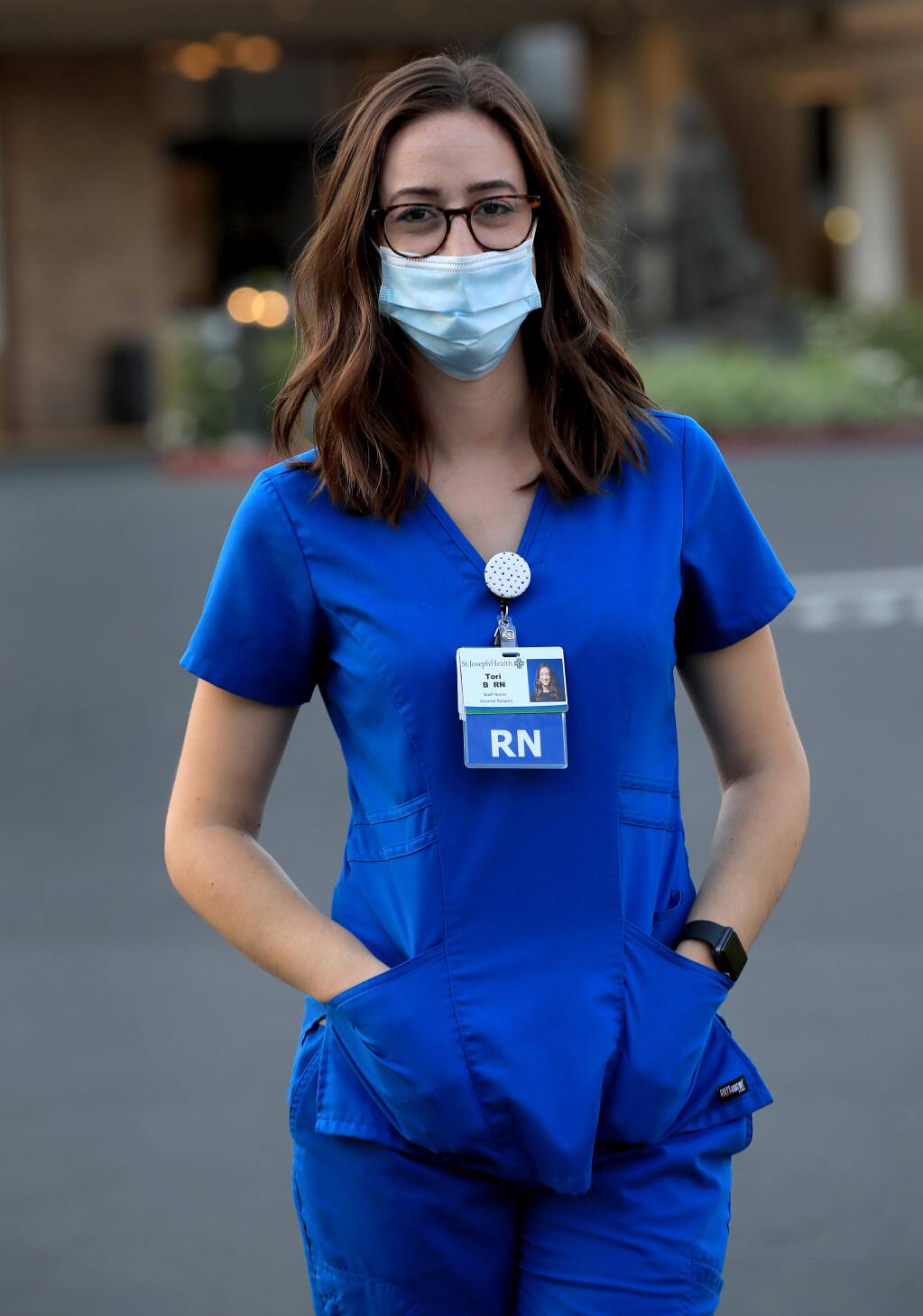 Tori Bruno, former medical-surgical unit nurse at Santa Rosa Memorial Hospital, now works in Petaluma Valley Hospital’s emergency department.  (Kent Porter / The Press Democrat) 2020
