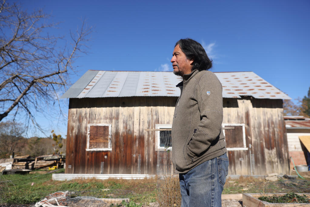 Redbird Willie, a land steward and manager, at Heron Shadow Farm, a 7.6 acre property purchased by The Cultural Conservancy. Photo taken home in Sebastopol, Calif., Tuesday, Nov. 29, 2022. (Beth Schlanker/The Press Democrat)