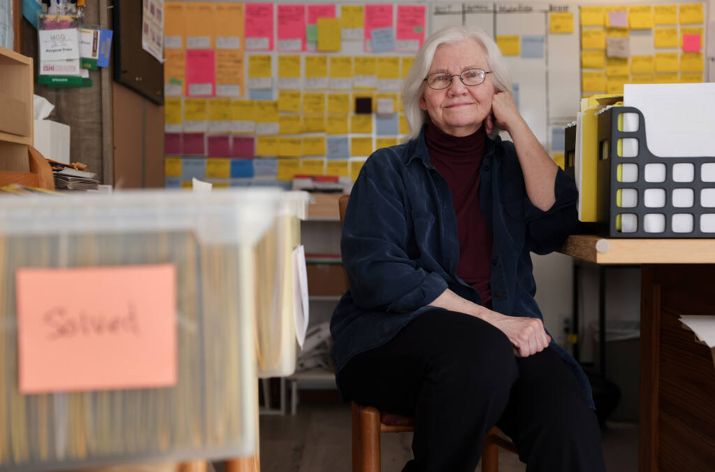 Margaret Press is the co-founder of the DNA Doe Project, a pioneer in the field of investigative genetic genealogy. The project recently identified a previously unknown victim of Chicago-based serial killer John Gacy. (Christopher Chung/ The Press Democrat)