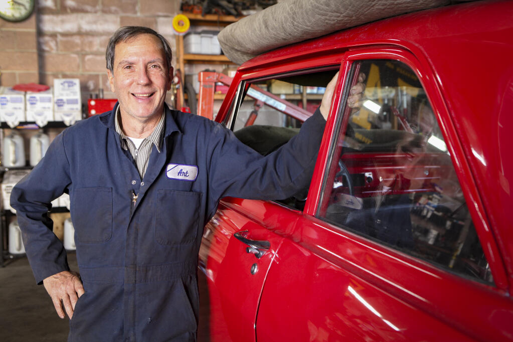 Art Azevedo, a former race car driver,  owns A&A Automotive in Petaluma which specializes in the restoration of custom cars and hot rods.  (CRISSY PASCUAL/ARGUS-COURIER STAFF)