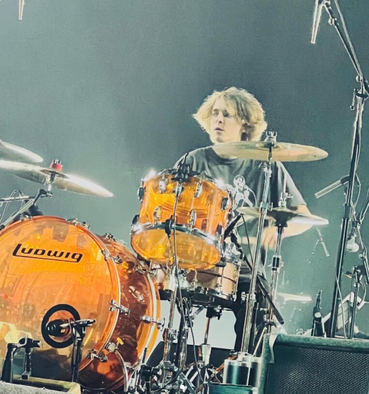 Kai Neukermans posted this photo of himself playing drums with the grunge band Pearl Jam in Oakland Friday night, May 13, 2022, to his Instagram profile, @kai_drums_415.