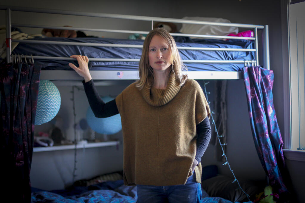 Jessica Moore, a registered nurse, stands in the room in her home where she gave birth, which is now her daughter’s bedroom, on Tuesday, Jan. 31, 2023. Moore says she might not have had a home birth without a hospital maternity ward nearby. (CRISSY PASCUAL/ARGUS-COURIER STAFF)