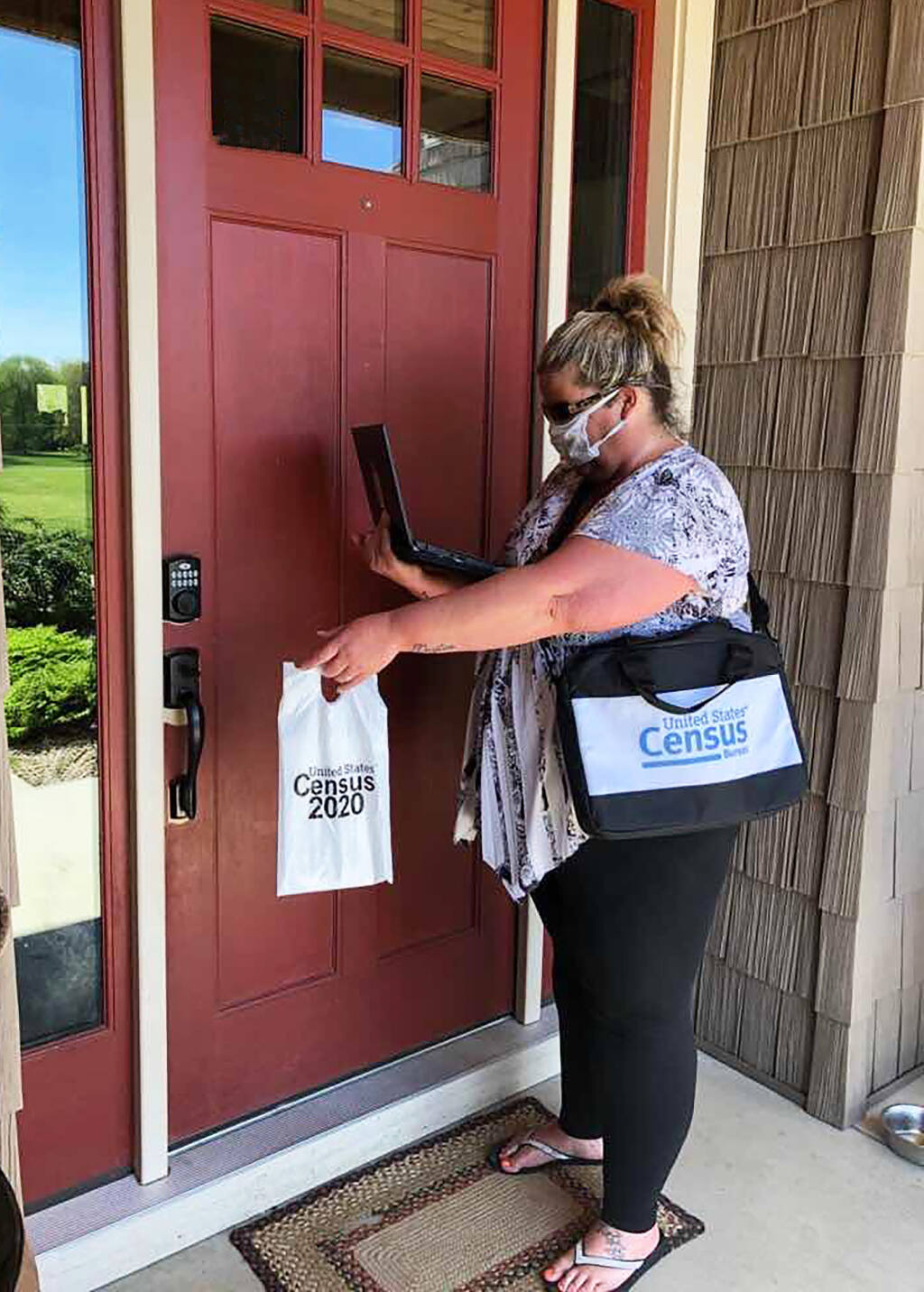 U.S. Census Bureau staff will follow local health official guidance when wearing Protective Personal Equipment as they go to the doors of ’non-respondent households’ in August and September.