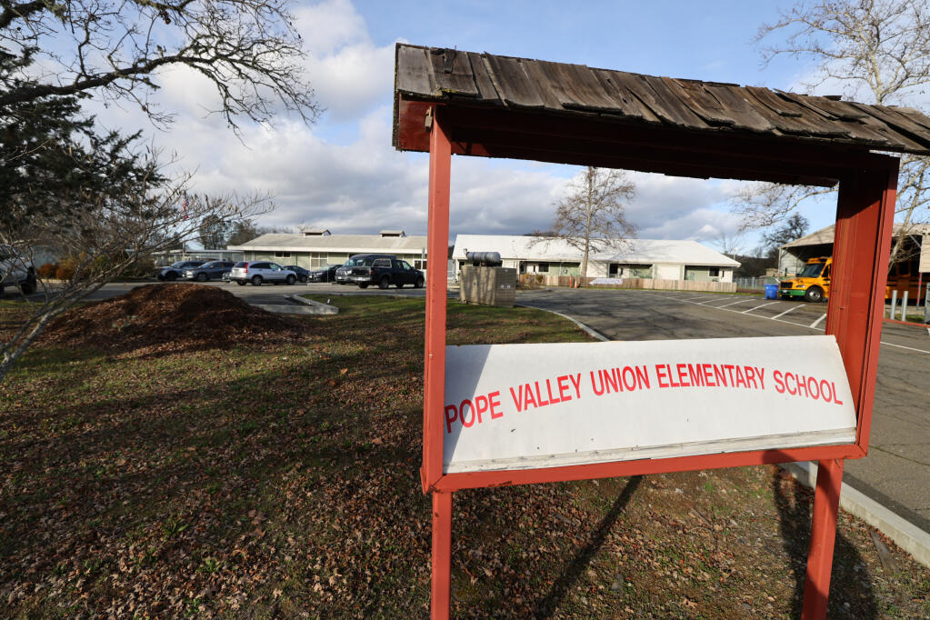 Pope Valley Union Elementary School in Pope Valley, Wednesday, Jan. 17, 2024. (Beth Schlanker / The Press Democrat)