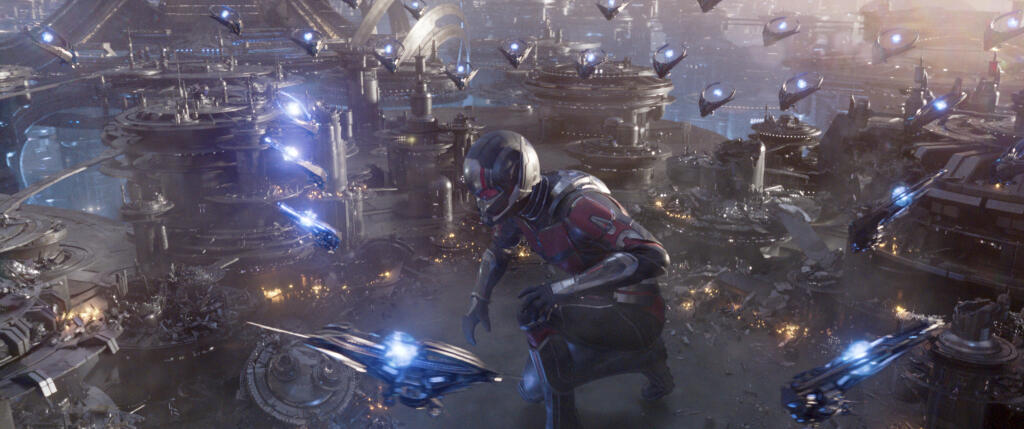 This image released by Disney shows Paul Rudd in a scene from "Ant-Man and the Wasp: Quantumania." (Disney/Marvel Studios via AP)