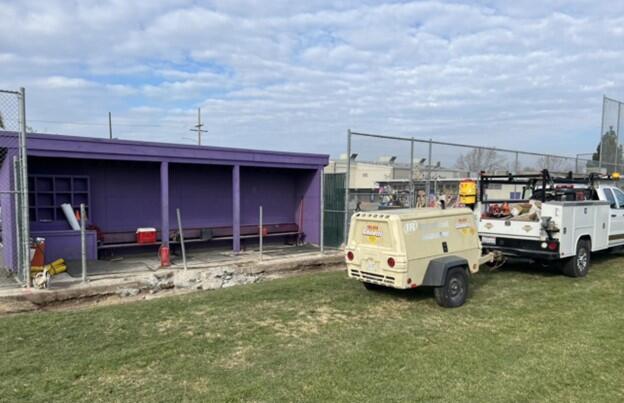 Volunteer diamond renovation at Petaluma High School will double the size of the baseball field’s dugouts. (Submitted photo)