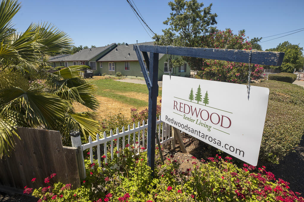 Redwood Senior Living in the Roseland district of Santa Rosa was red-tagged last Wednesday for unsafe and unsanitary conditions. The facility was formerly called St. Francis Assisted Living and experienced a bad COVID-19 outbreak last year. (Photo by John Burgess/The Press Democrat)