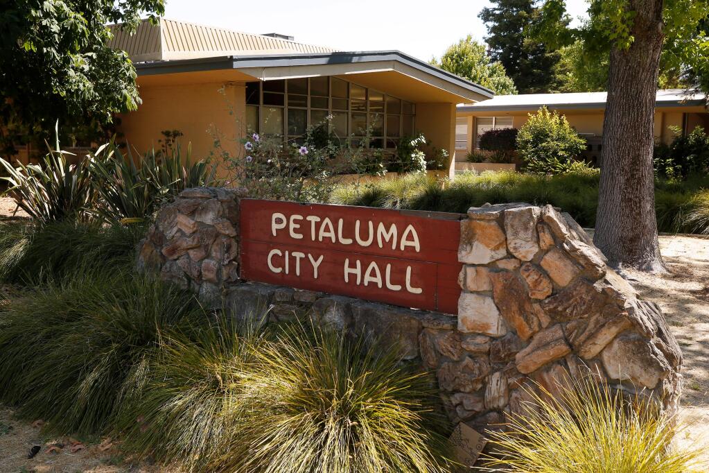Petaluma City Hall, located at 11 English Street in Petaluma, California, on Wednesday, June 24, 2020. (ALVIN JORNADA/THE PRESS DEMOCRAlvin Jornada / The Press Democrat)