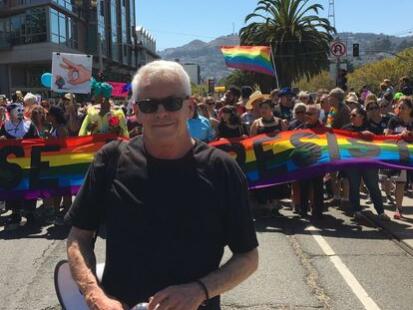 Cleve Jones, here at a San Francisco Pride Parade, is organizing Russian River Pride. (Courtesy photo)