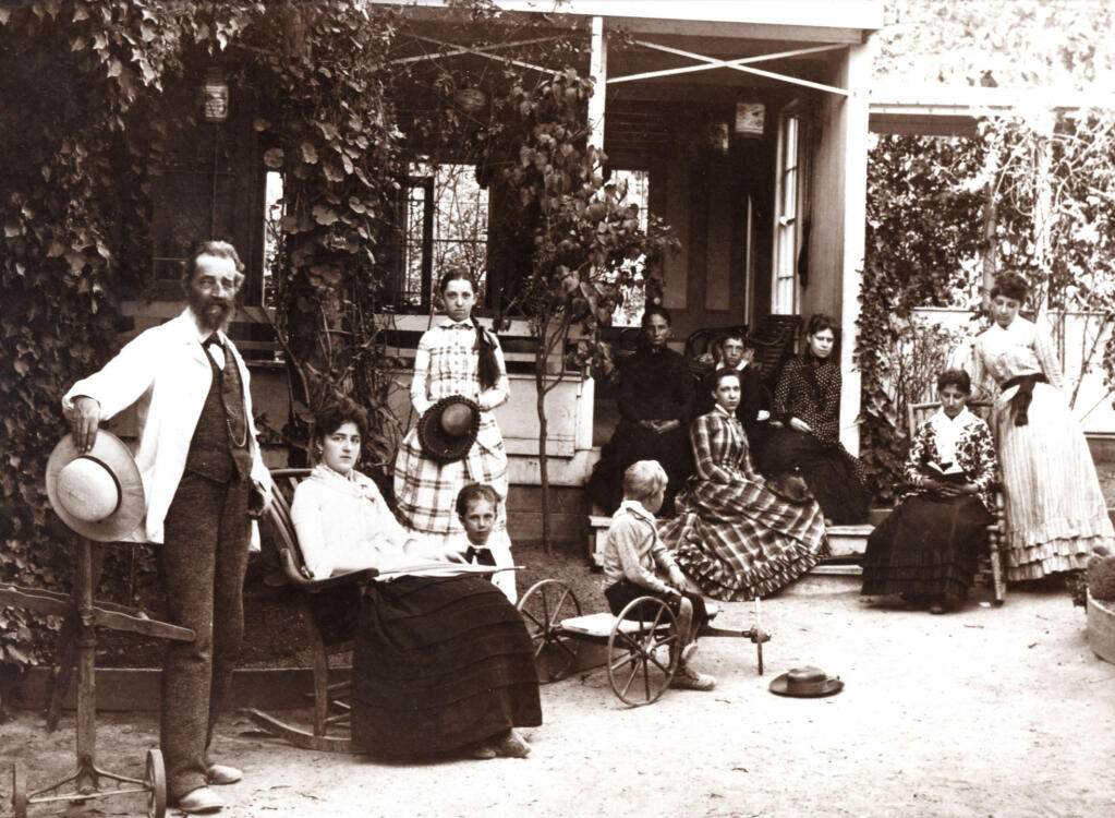 On March 11, wine lovers are invited to celebrate the legacy of Jacob Gundlach, at left with family members, who signed the deed to Rhinefarm 163 years ago.