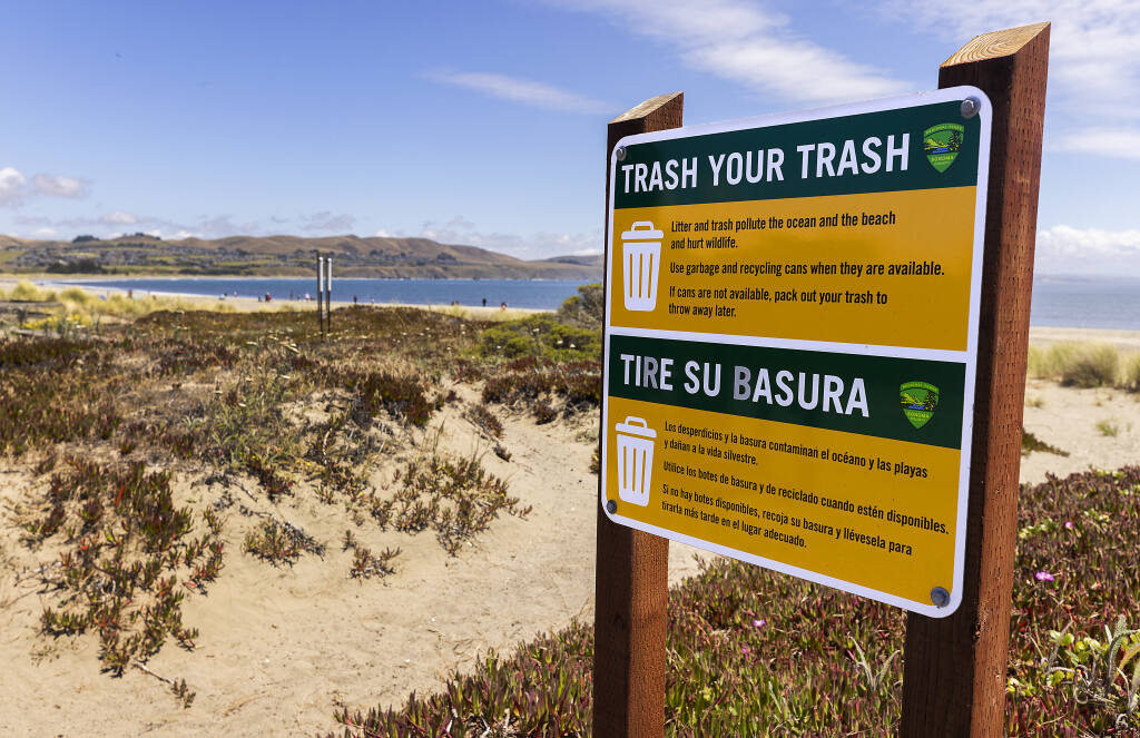 Large crowds at Doran Beach regional park in Bodega Bay on Friday, June 17, 2022, mean a large bill for garbage removal for Sonoma County Regional Parks. (John Burgess / The Press Democrat)