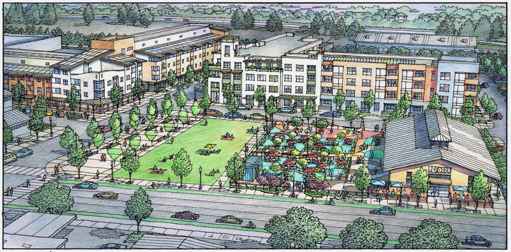 A rendering of the proposed Tierra de Rosas development. (Courtesy of MidPen Housing)