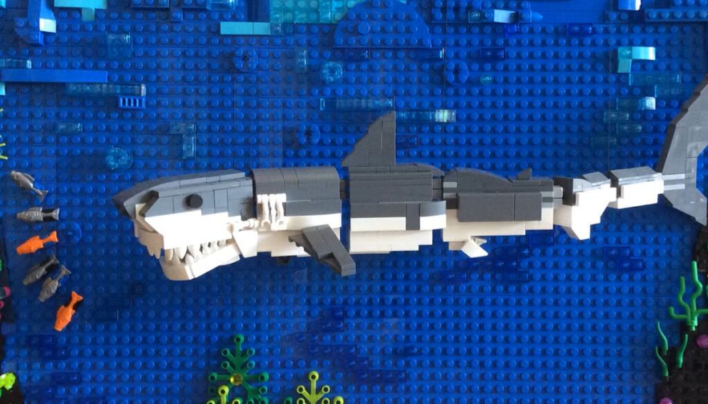 Petaluma filmmaker Lakin Duskin’s three-minute animated documentary “Great White Sharks” (aka “The Great White Lego Movie“) will screen in San Francisco on Saturday, Sept. 24. (Courtesy of Sharktoberfest)