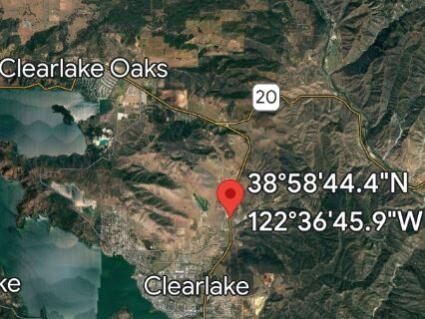 The location of the Ogulin Fire burning in the Clearlake area on Thursday, Aug. 4, 2022. (Cal Fire Sonoma-Lake-Napa Unit / Facebook)