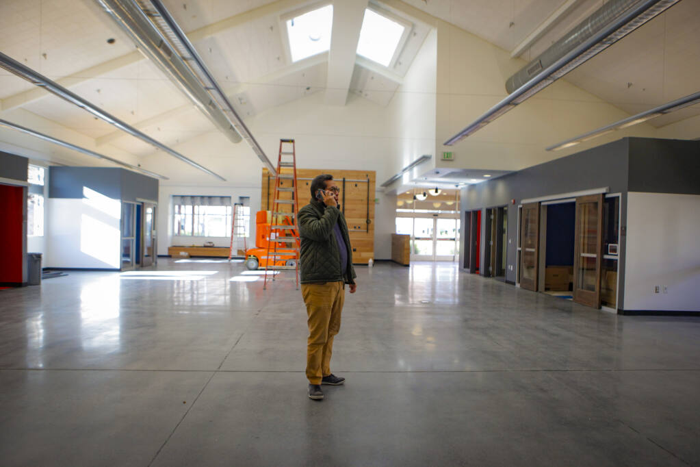 Frank Chong, president of Santa Rosa Junior College, toured the Petaluma campus on Thursday, March 11, 2021, to view the remodel of the student welcome center. _Petaluma, CA, USA. Thursday, March 11, 2021. (CRISSY PASCUAL/ARGUS-COURIER STAFF)