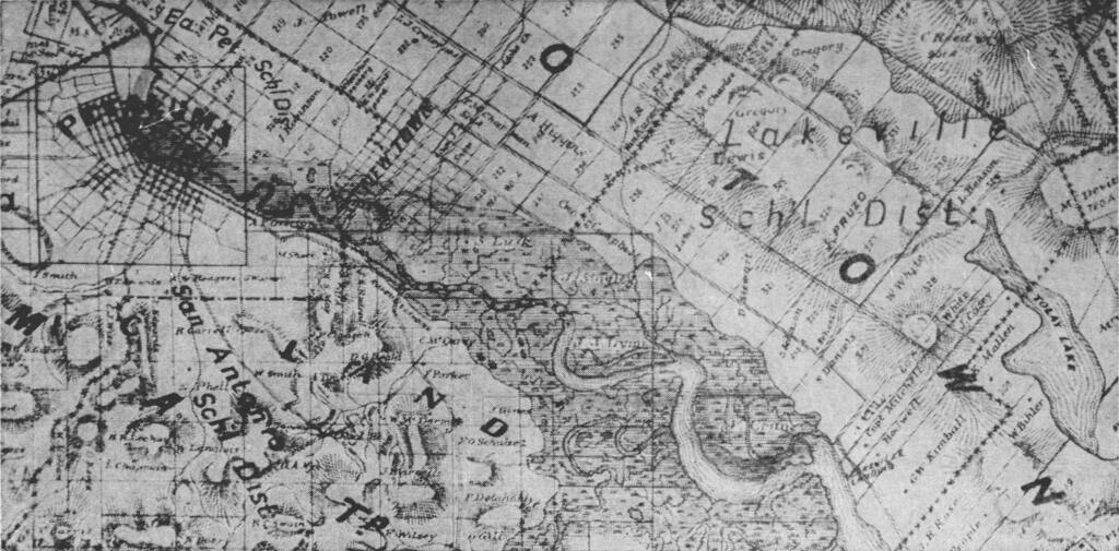 Tolay Lake is to the east of this old map printed in the Petaluma Argus-Courier in 1955. (Petaluma Argus-Courier)
