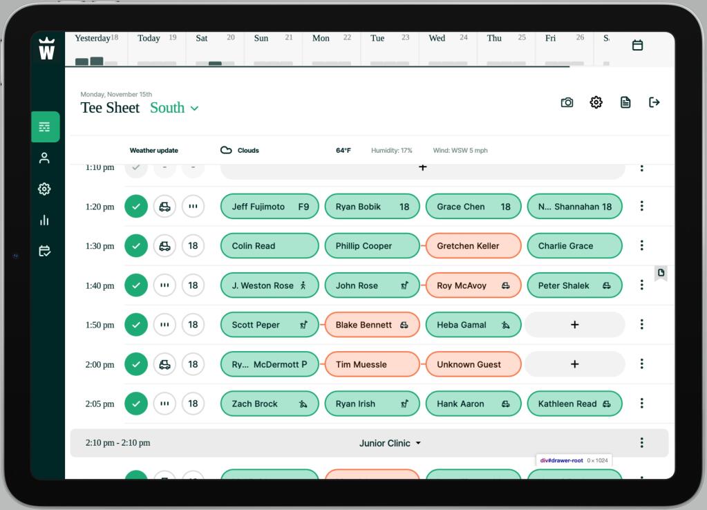 Mill Valley-based Whoosh makes software designed to streamline operations and enable better member experiences. “More than a tee sheet, Whoosh enables better team communication and streamlines workflows to save golf staff up to 20 hours a week,” the company said.