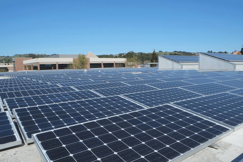 The credit union reports the rooftop solar array at it’s  Santa Rosa office has over 2,000 panels. (Courtesy Photo)