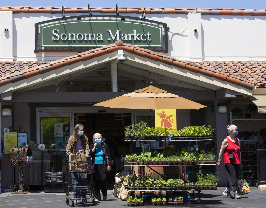 Customers of Sonoma Market will not be required to wear masks if they have been vaccinated. Staff, however, still need to wear face coverings. Businesses fully reopened on Tuesday, June 15, 2021. (Photo by Robbi Pengelly/Index-Tribune)
