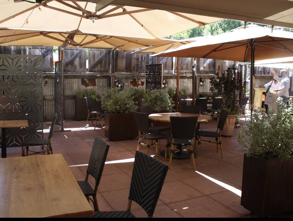 Girl and the Fig restaurant in Sonoma has adapted by using outdoor space. Photo by owner Sondra Bernstein.