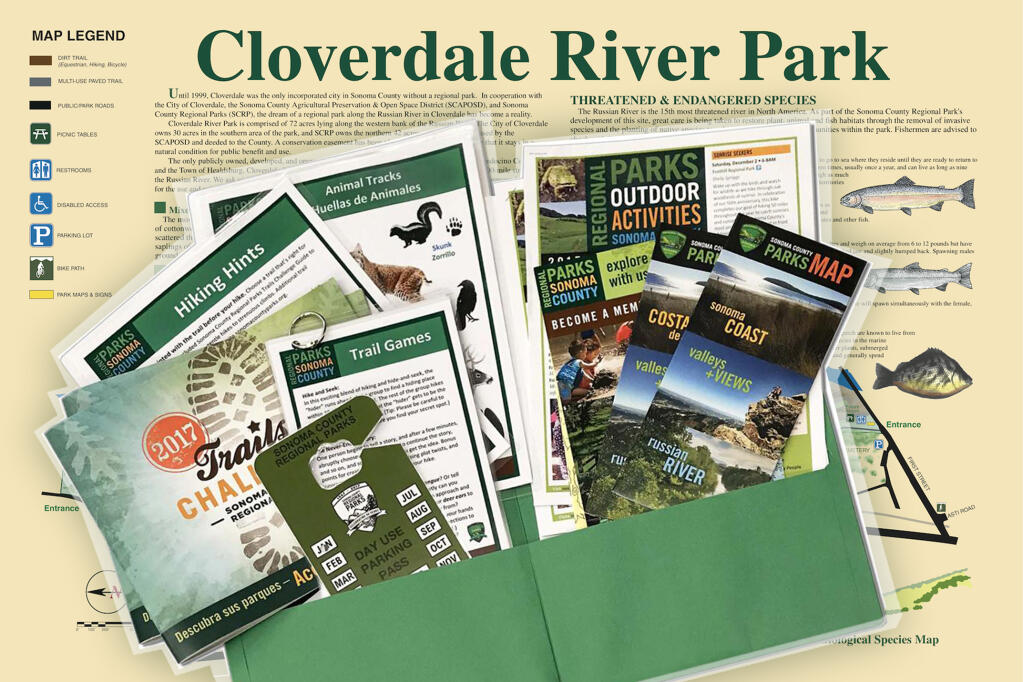 Explore the Cloversale River Park. Discovery Packs are available for check out for three weeks and include materials in English and Spanish. All you need is a library card.