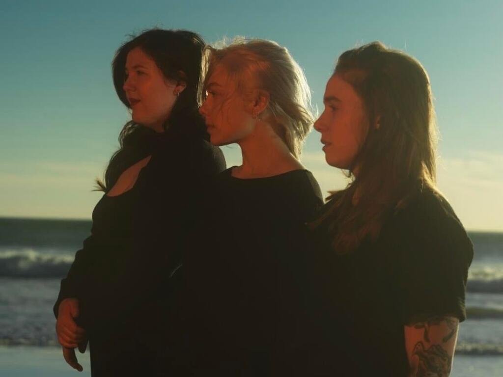 Indie-rock group boygenius, featuring celebrated singer-songwriters Lucy Dacus, from left, Phoebe Bridgers, and Julien Baker, are playing Little Saint, June 5, in Healdsburg. Tickets go on sale May 26. (Matt Grubb)