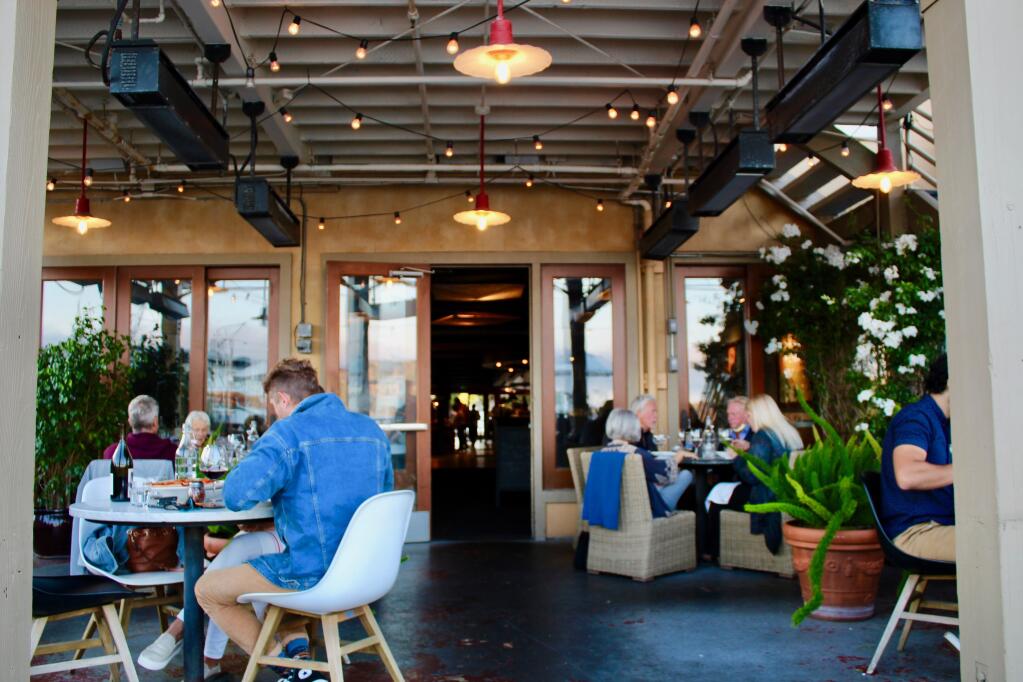 The back patio at Servino Ristorante in Tiburon will be tented and heated for the winter. (Courtesy photo)