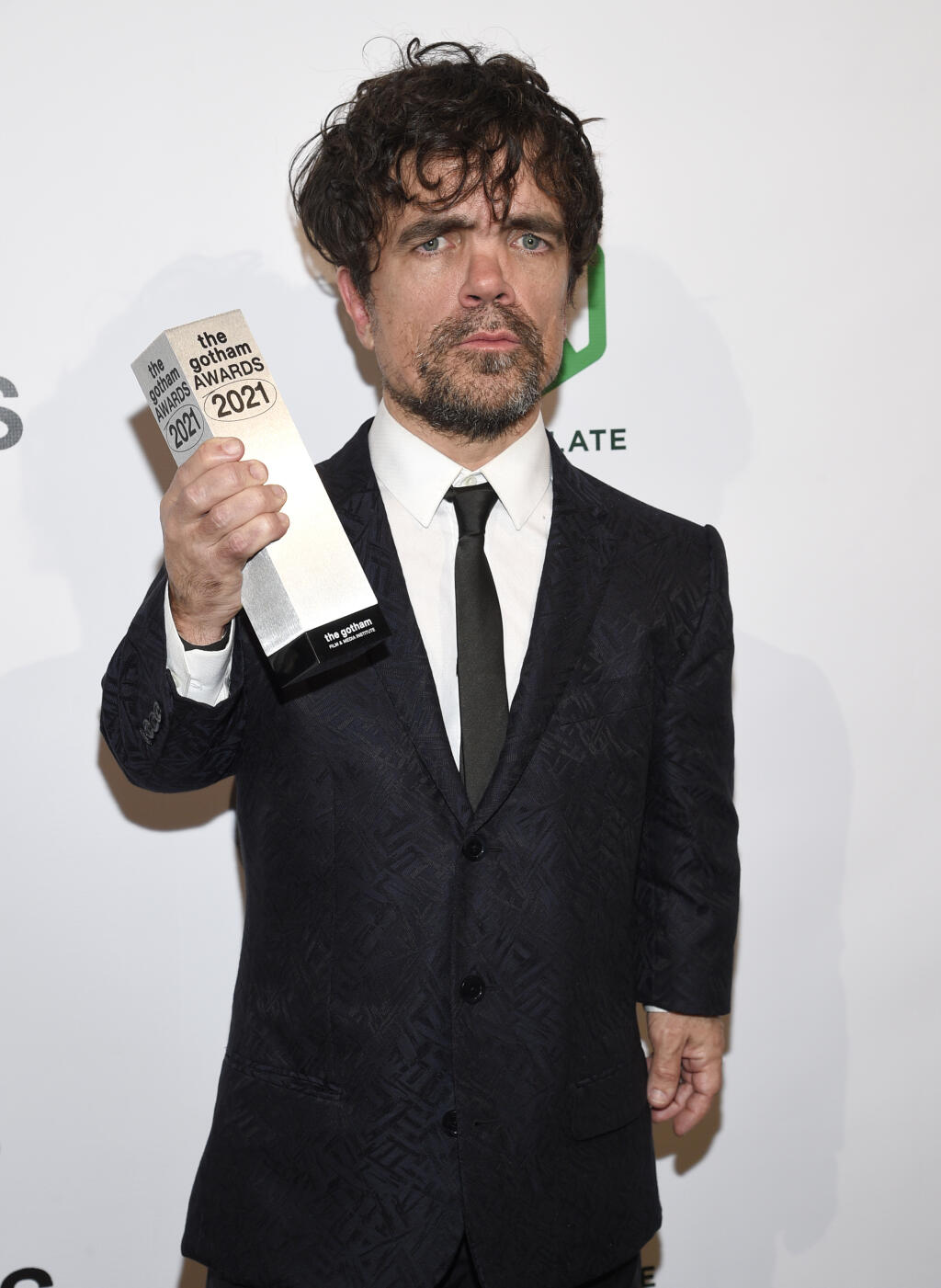 Peter Dinklage poses with the performer tribute award at the Gotham Awards at Cipriani Wall Street on Monday, Nov. 29, 2021, in New York. (Photo by Evan Agostini/Invision/AP)