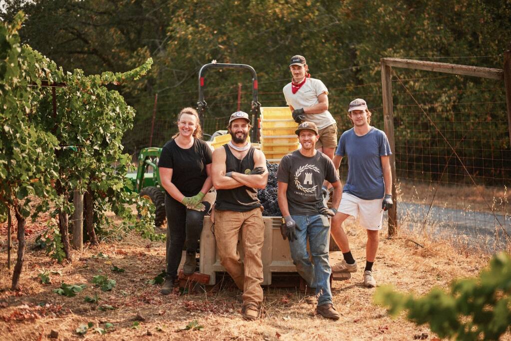 Dan Marioni and his team working the harvest on Sonoma Mountain.