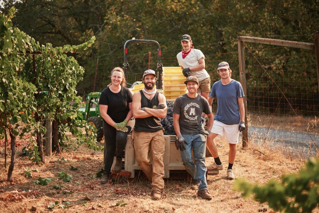 Dan Marioni and his team working the harvest on Sonoma Mountain.