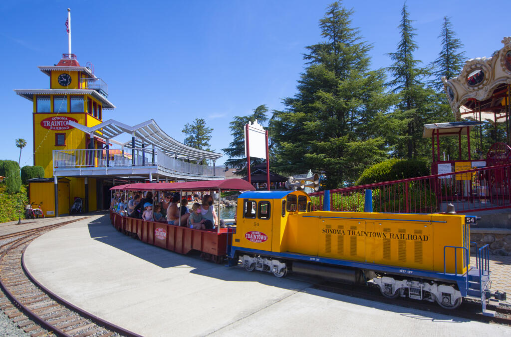 The Sonoma TrainTown Railroad on Broadway has now reopened for 20-minute train rides over four miles of track through tunnels and over bridges with a brief stop at Lakeview, a miniature town and petting zoo, on June 16, 2021. (Photo by Robbi Pengelly/Index-Tribune)