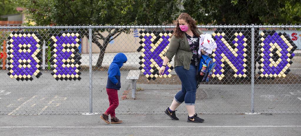 Site supervisor Ayden Andrade to his classroom at the North Bay Children's Center at Steele Lane School in Santa Rosa on Jan 23, 2020. North Bay Children’s Center partly received nearly $41,000 in donations from Redwood Credit Union. (photo by John Burgess/The Press Democrat)