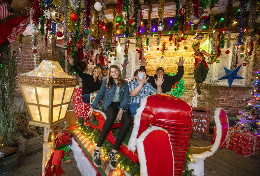 Brewster's Beer Garden + Restaurant in Petaluma does it up for the holiday’s with its “Miracle at Brewsters.” Decorations will go up just before Thanksgiving  (Photo by John Burgess/The Press Democrat)