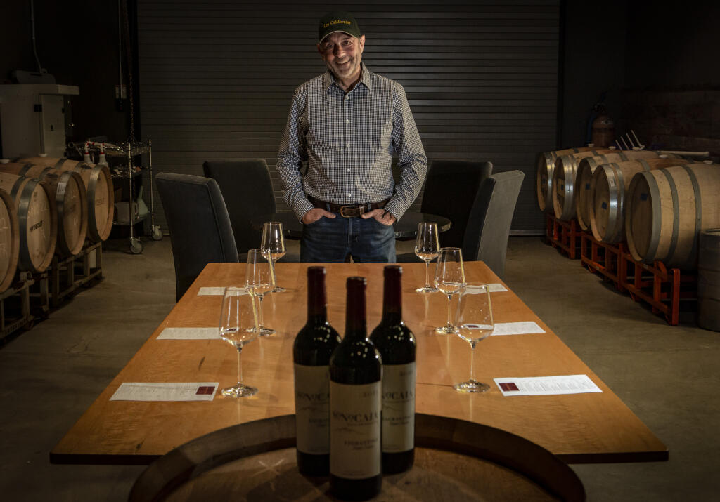 Ken Wornick, proprietor of Hydeout farm on Hyde Road in Sonoma, in his Sonocaia winery and tasting room on Friday, Dec. 1, 2023. (Robbi Pengelly/Index-Tribune)